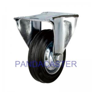  Industrial Rigid Caster , 4 Inch Black Rubber 4 Inch Castor Wheels For Carts Manufactures