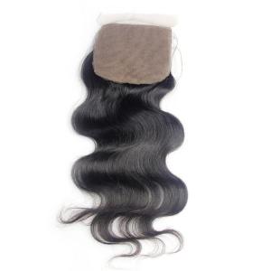 China Virgin Remy Silk Base Frontal Closure , Brown Body Wave Silk Closure on sale