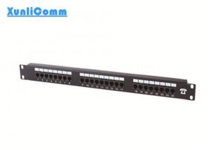 Black Cat3 24 Port Telephone Patch Panel , Telephone Terminal Block With LED