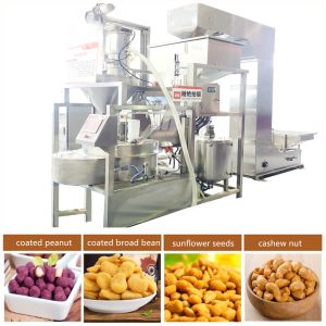 PLC Controller Automatic Peanut Coating Machine Peanut Coater Peanut Burger