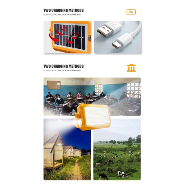 Compact Solar LED Work Light IP65 Rechargeable LED Work Light 2W