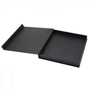  Simple Book Shape E Flute Corrugated Box Pure Black For Silk Scarf Manufactures