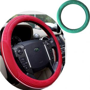 China OEM Non Slip Embossed Silicone Car Steering Wheel Cover on sale