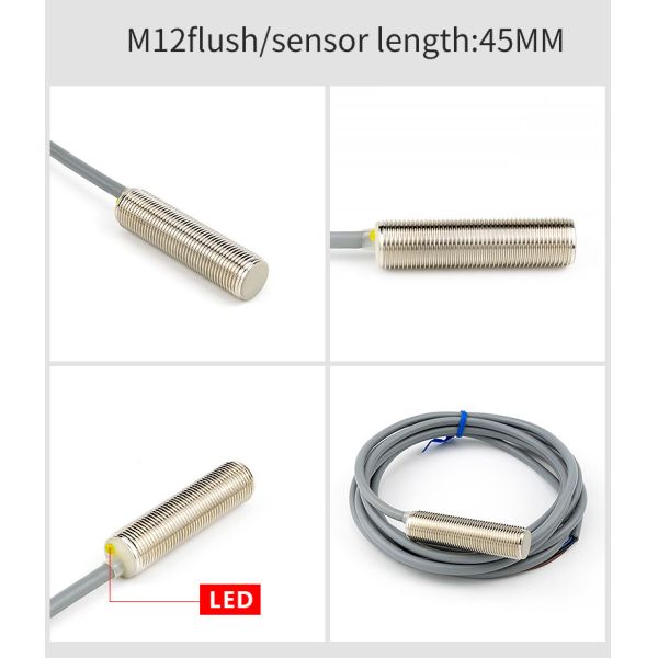12V / 24V DC M12 Inductive Proximity Sensor IP67 High Precision Long Life