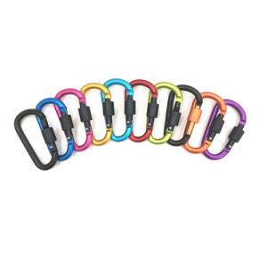 Colored Safety Aluminum Locking Carabiners D Shape 8x4.2CM 24G Manufactures