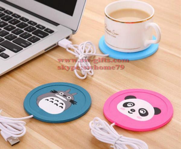 Quality New Cartoon 5V USB Warmer Silicone Heat Heater for Milk Tea Coffee Mug Hot Drinks Beverage Cup Mat Pad best gift for sale