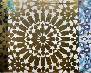 China 60x60cm Sun Flower Gold Colour Floor Tiles 3D Inkjet Printing on sale