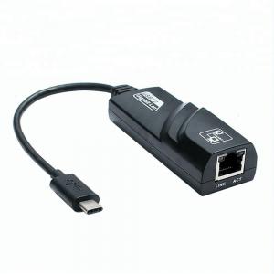 China Notebook RJ45 Ethernet ABS USB 3.1 Type C Lan Adapter on sale