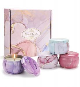  AROMA HOME 4 pcs Hot Sales Custom Wholesale Luxury Gift Set Metal Aroma Tins Jar Dried Flowers Soy Wax Scented Candles Manufactures
