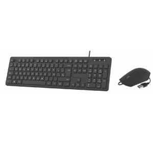  Wired Keyboard and Mouse Combo Black 24mm Thick Carbon Film Keys Keyboard 1200 DPI Resolution Plug And Play USB Interface Manufactures