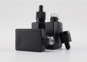 China Matte Black Rectangular Dropper Bottle 30ml With Child Resistant Cap 15ml 30ml Beard Oil Bottle on sale