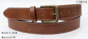  Two Tone Color PU Mens Casual Belts For Jeans , Old Brass Buckle Mens Dress Belts Manufactures