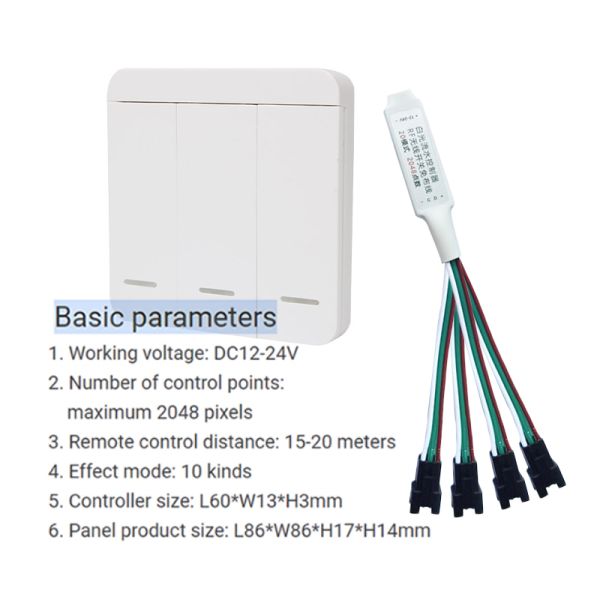 3 Key RF Remote LED Single Color Dimmer For White Flowing Light Strip