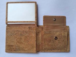  New style men cork wallet with coin box and card screen Manufactures