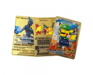 China 0.4mm Thickness Charizard Collection Card Vmax DX GX Pokemon Metal Gold Plated on sale