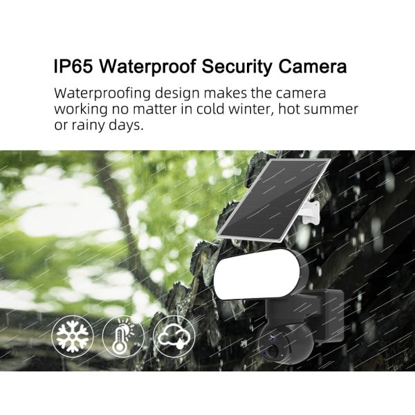Smart Floodlight Wifi 4G Camera Solar Security 3MP Motion Tracking Two Way Audio Camera