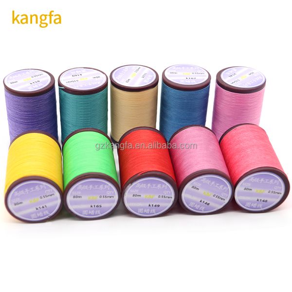 Red Kangfa Boho Leathercraft Thread 0.35-0.8mm for Sewing Round Waxed Genuine Needles