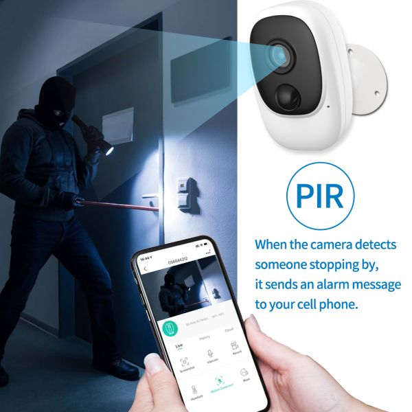 Remote Control Night Vision Two-way Audio Pir Wify Outdoor Camera Work with Tuya Amazon Google App