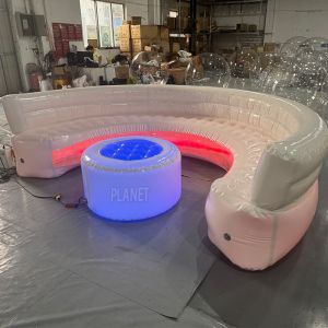 Customized Airtight LED Inflatable Round Sofa Furniture Lounge Inflatable Sofa