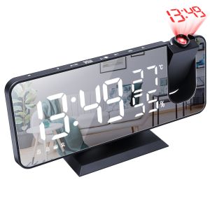 Square Projection Alarm Clock With Radio LED Display Temperature Humidity