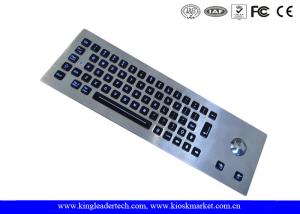  LED Backlight Industrial Stainless Steel Keyboard with Trackball , 64 Keys Manufactures