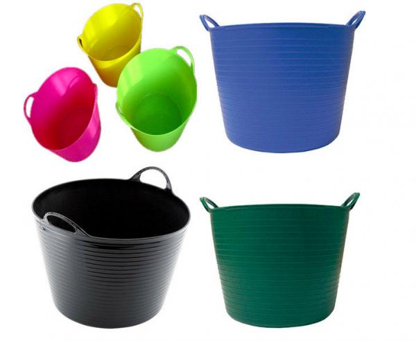 Quality 12L Household Soft Folding Plastic Cleaning Bucket Tub with Heavy Duty Handle for Multi - function for sale