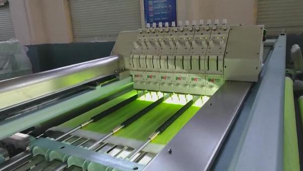 Quality 36 Heads Quilting Embroidery Machine , High Speed Quilting Machine Dual Rolls for sale