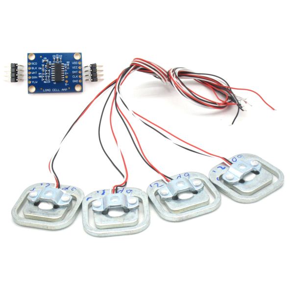3 wires Half bridge load cell 4pcs 50kg 200kg Body Scale Load Cell Weight Sensor + Hx711 Ad Weighing Module