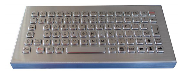 Brushed Stainless Steel Ruggedized Keyboard IP68 Vandal Resistant