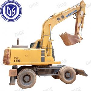  Komatsu PC150W 15 Ton Used Wheel Excavator Hydraulic Driving Manufactures