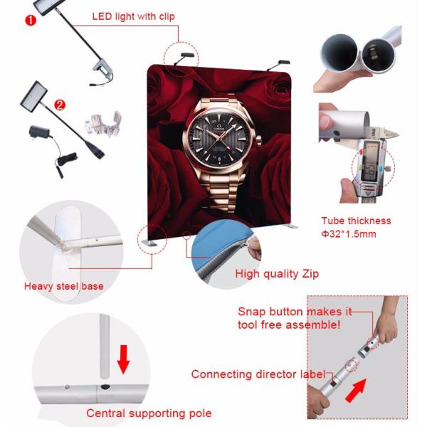 8 Ft 10 Ft Trade Show Backdrop Displays Stable Bottom Angle Good Graphic Effect