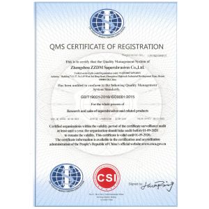 ZZDM SUPERABRASIVES CO., LTD. Certifications