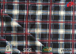  Custom Design Polyester Tricot Knit Fabric Check Printed 3-4 Grade Colour Fastness Manufactures