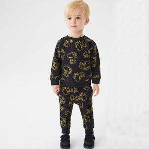  Hot Sale Toddler Boy Suit Clothes 100% Cotton Kids Clothing Fleece Sweatshirt Two Piece Sets Toddler boy clothing sets Manufactures