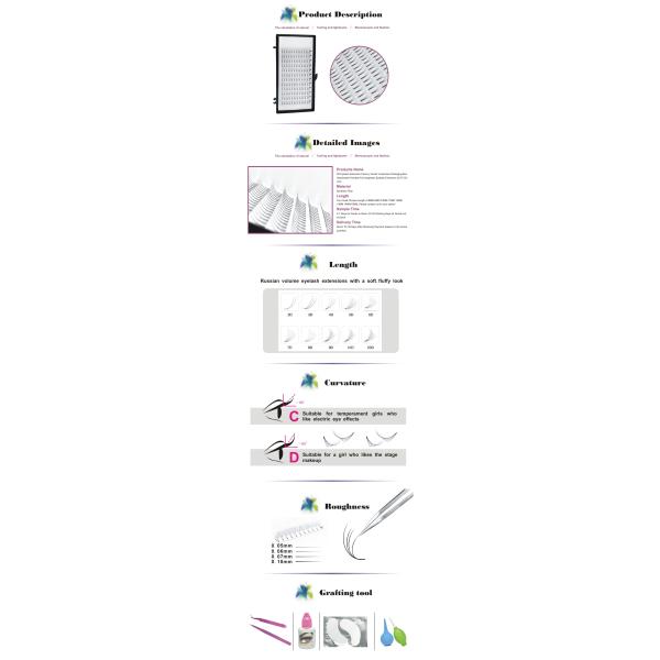 Soft Premade Volume Fans Lashes Custom Logo 0.05mm 3d 10d 20d