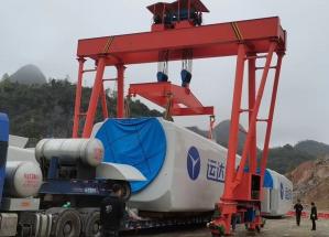  MG 100T universal gantry crane wind turbine head loading and unloading truck，100T tyred gantry crane Manufactures
