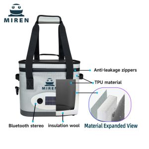 New Trend New Product! 24-Can Insulated Cooler Bag With Bluetooth Audio And