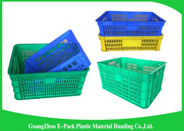 Quality 50.4L HDPE Plastic Food Crates / scratch proof stackable plastic storage bins for sale
