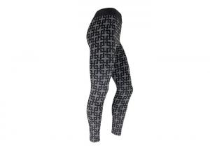  Women Flat Knit Seamless Patterned Yoga Pants 65% Polyester 5% Spandex Manufactures