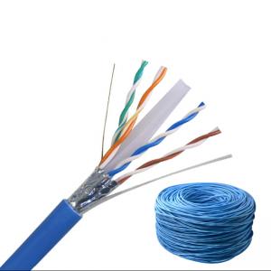  Indoor 4P Twisted Pair 0.57mm Cat6 LAN Cable , Blue Cat6 Cable Manufactures