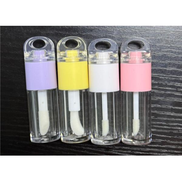 Keychain Hole Shape Cap 4ml Thick Round Lip Gloss Rod Tube Unique Large Brush Lip Gloss Bottle Lip Gloss Container