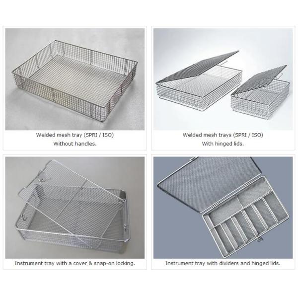 Stackable Structure Stainless Steel Wire Mesh Baskets For Medical Sterilization