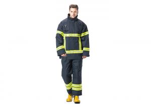 China Navy Blue Firefighter Uniform Nomex IIIA Breathable Layer Fire Fighter Suit on sale