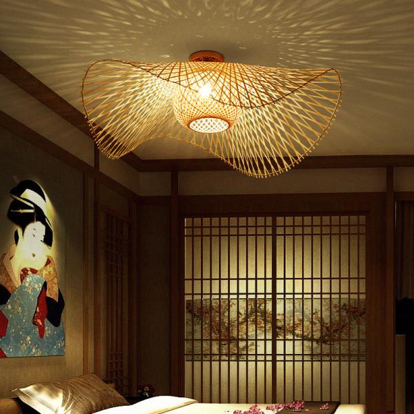 Tatami Style Rattan Ceiling Lights Shade Restaurant Ceiling Lamp(WH-WA-39)