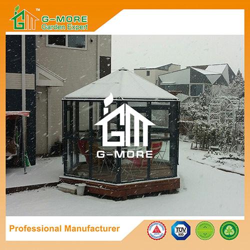 Quality Aluminum Greenhouse-Hexagon Series-320 X 283 X 275CM-Dark Grey Color- PC or Glass for sale