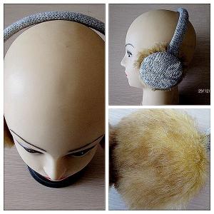 China Gilrs/ladies acrylic ear muff--fake fur on ears--jacquard design on sale