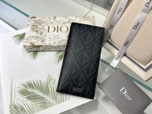 China Embossed Vertical CD Christian Dior Mens Wallet Diamond Zippered on sale