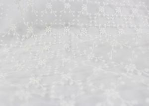 China Stretch French Embroidery Lace Fabric , Tulle Lace Dress Net Fabric Scalloped Edge on sale