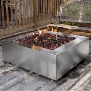  Portable Outdoor Sqaure Smokeless Bonfire Stove Stainless Steel Gas Fire Table Manufactures