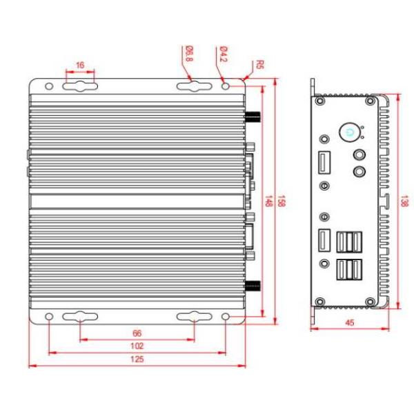 Fanless Box PC Soldered On Board N2840/J1900/J6412 CPU 2LAN 2COM 6USB